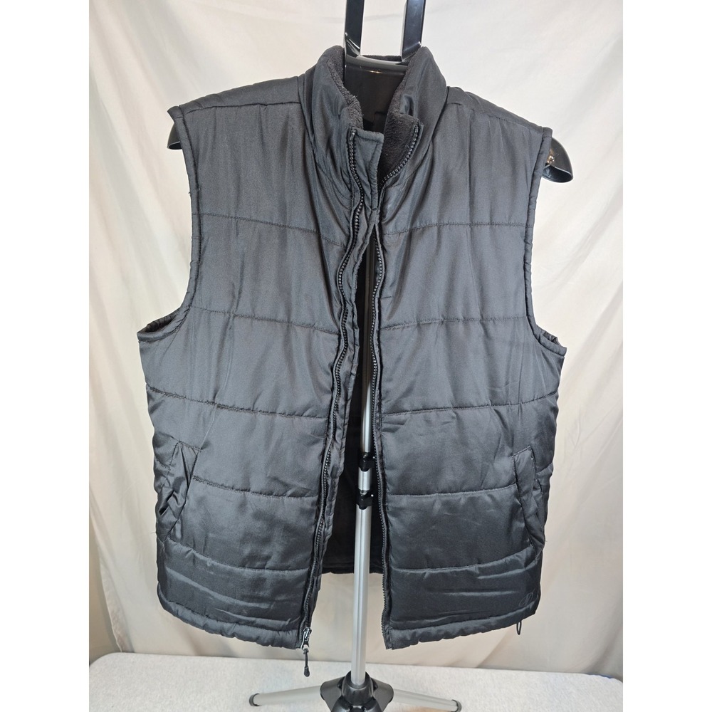NordicTrack Men's Insulated Puffer Vest Size Medium M Black coat jacket zipper